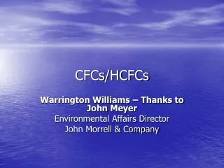 CFCs/HCFCs