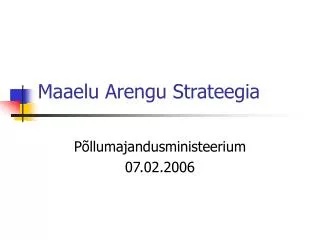 maaelu arengu strateegia