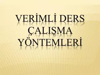 ver ml ders ali ma y ntemler