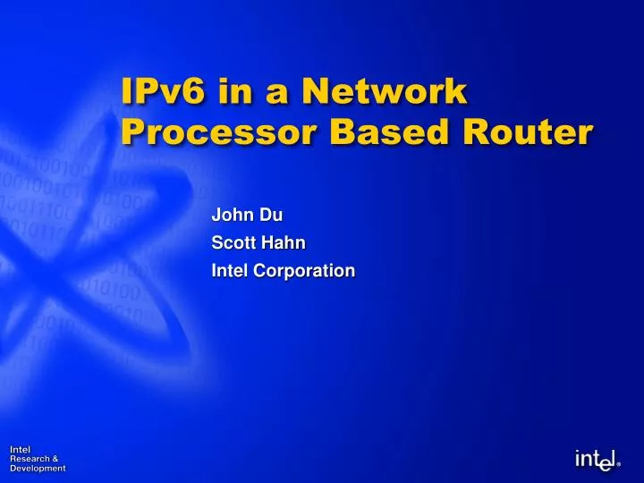 ipv6 in a network processor based router