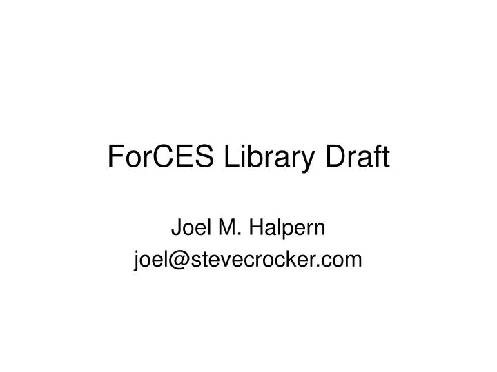 forces library draft