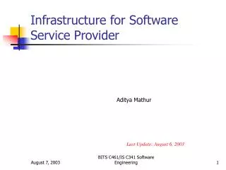 Infrastructure for Software Service Provider