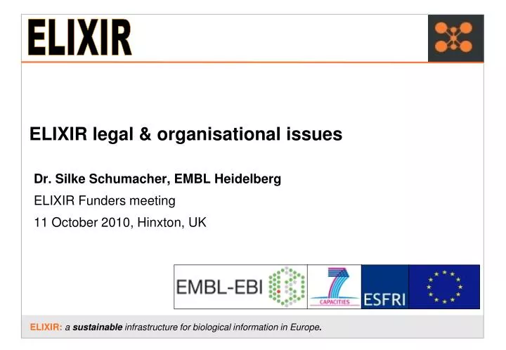 elixir legal organisational issues