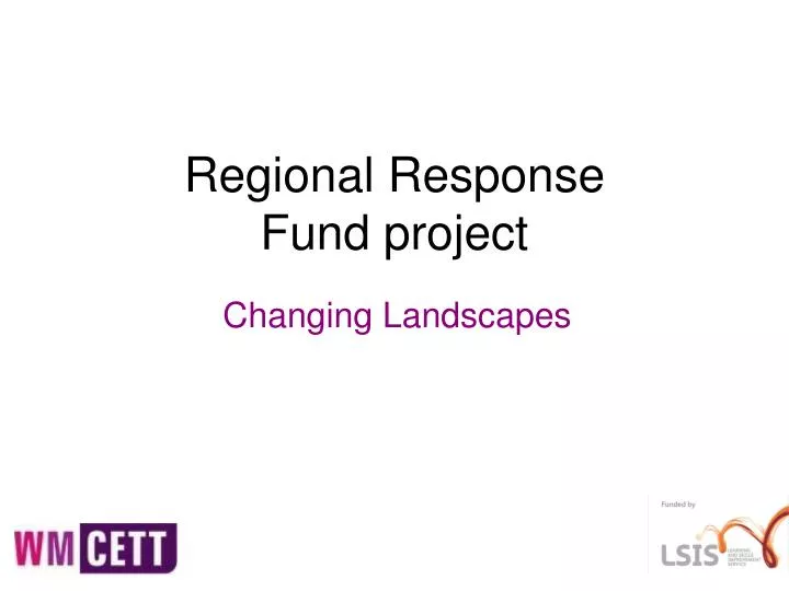 regional response fund project