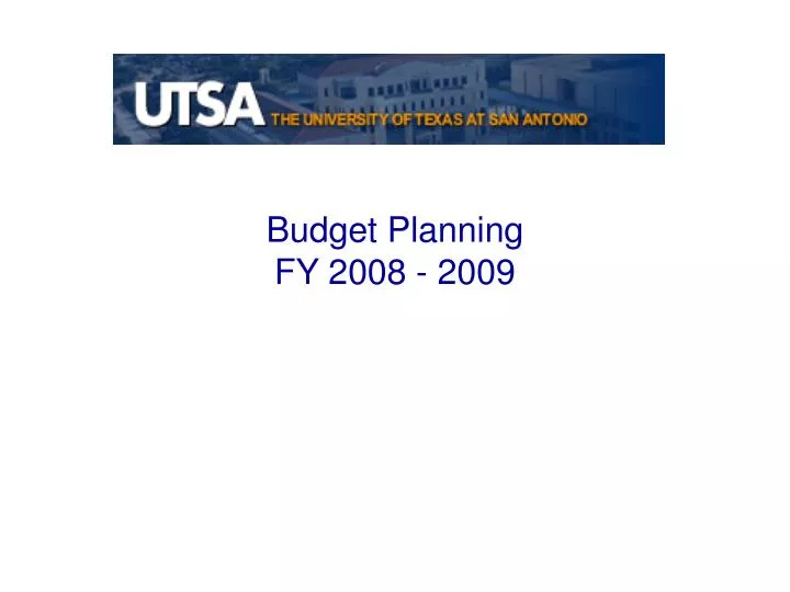 budget planning fy 2008 2009