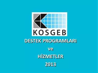 destek programlari ve h zmetler 2013