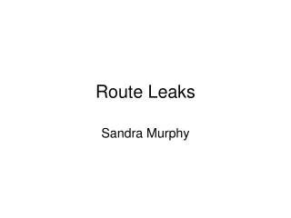 Route Leaks