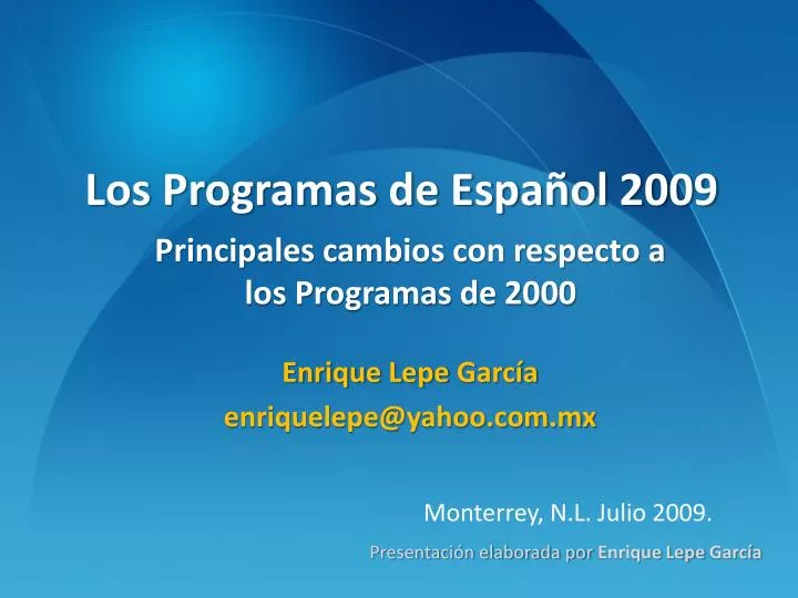 los programas de espa ol 2009