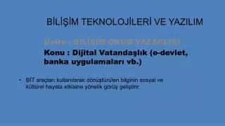 b l m teknoloj ler ve yazilim