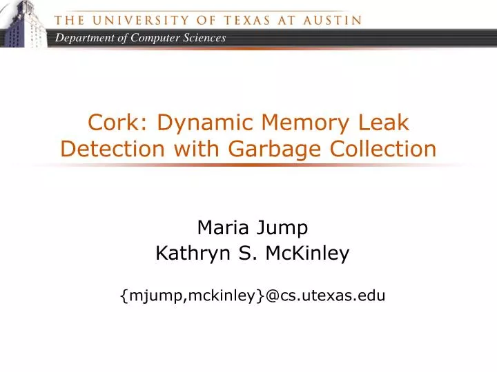 cork dynamic memory leak detection with garbage collection