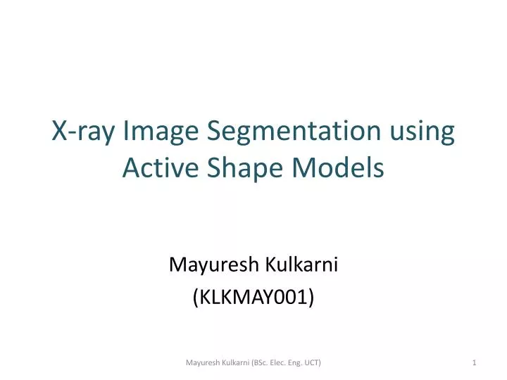 x ray image segmentation using active shape models