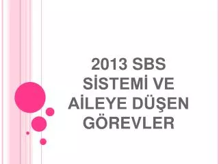 2013 sbs s stem ve a leye d en g revler