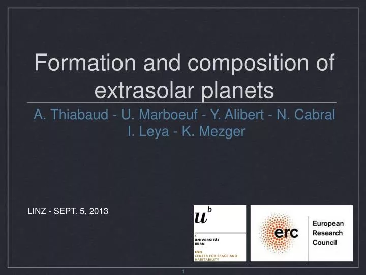 formation and composition of extrasolar planets