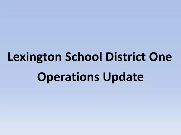 lexington school district one