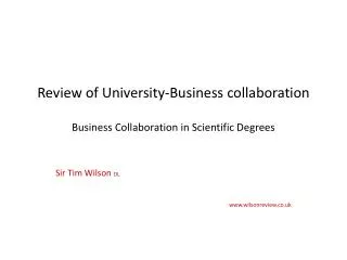 Review of University-Business collaboration Business Collaboration in Scientific Degrees