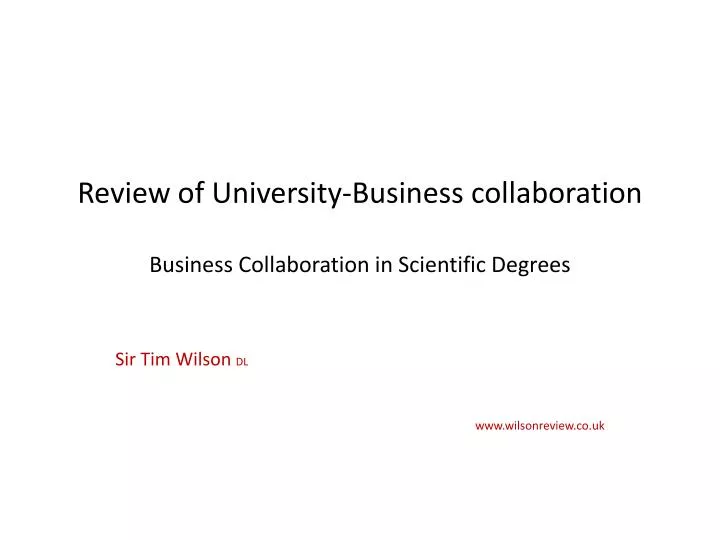 review of university business collaboration business collaboration in scientific degrees