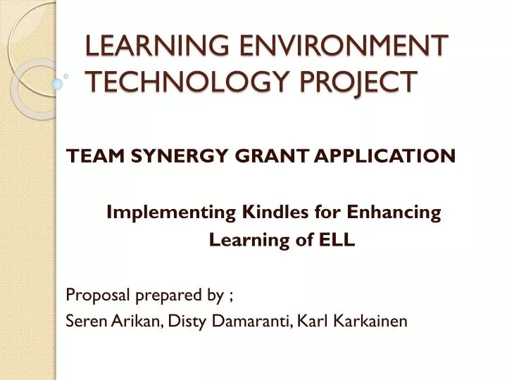 learning environment technology project