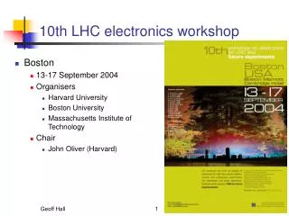 10th LHC electronics workshop