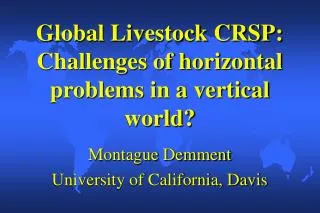 Global Livestock CRSP: Challenges of horizontal problems in a vertical world?