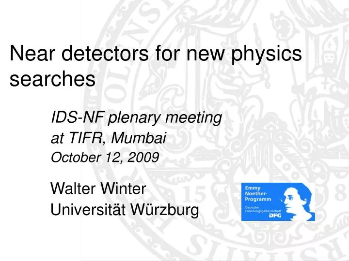 near detectors for new physics searches