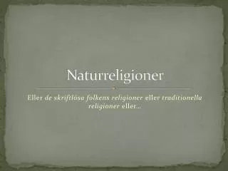 Naturreligioner