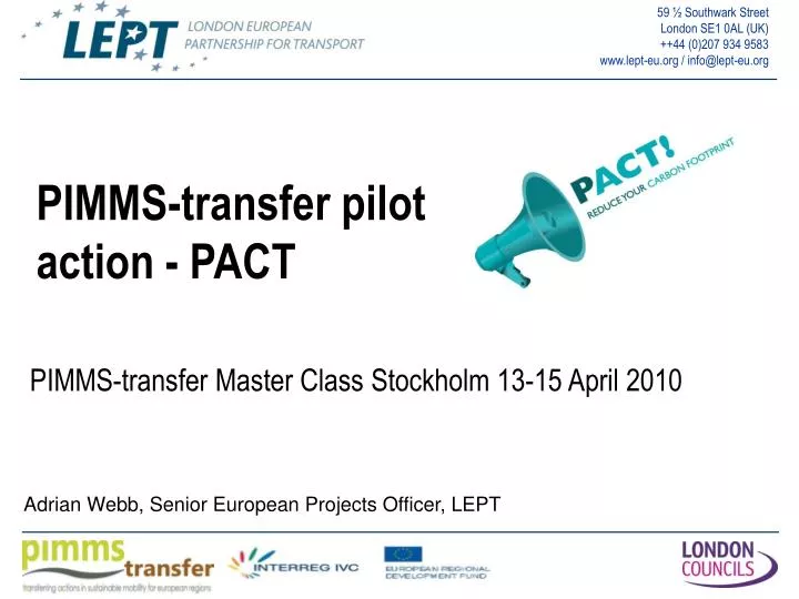 pimms transfer pilot action pact