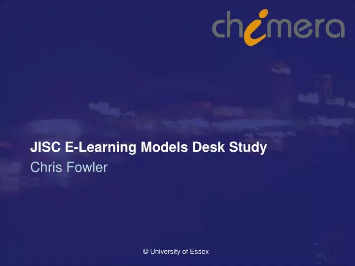 jisc e learning models desk study