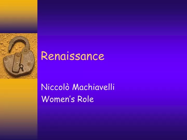 niccol machiavelli women s role