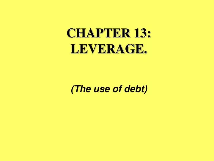 chapter 13 leverage