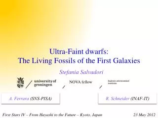 Ultra-Faint dwarfs: The Living Fossils of the First Galaxies