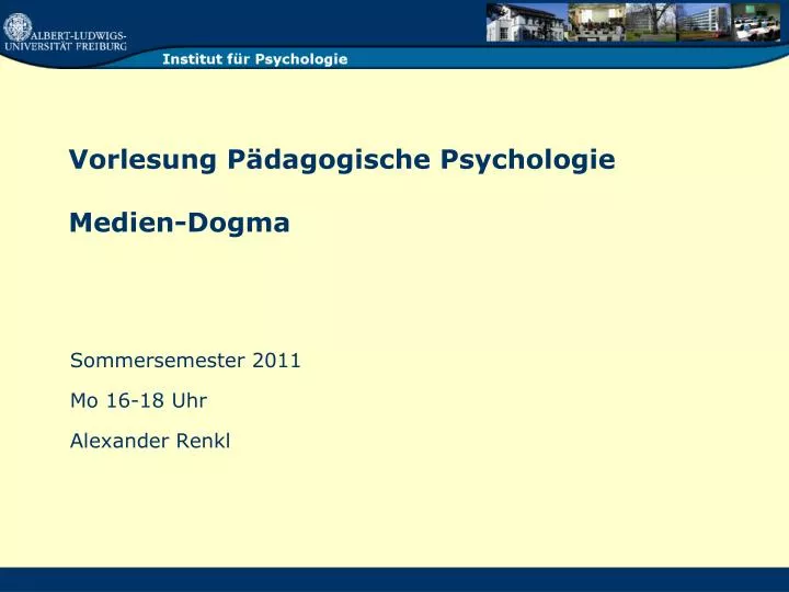 vorlesung p dagogische psychologie medien dogma