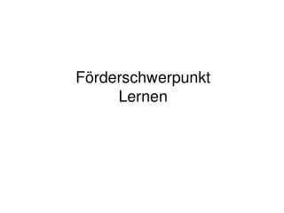 f rderschwerpunkt lernen