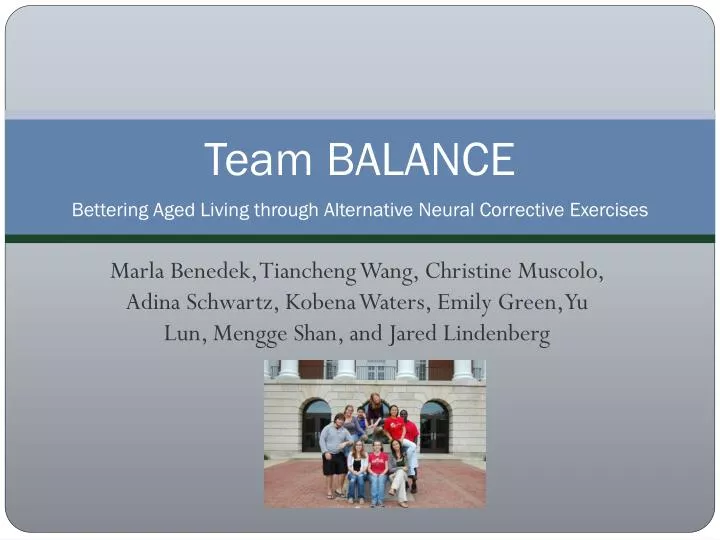 team balance bettering aged living through alternative neural corrective exercises
