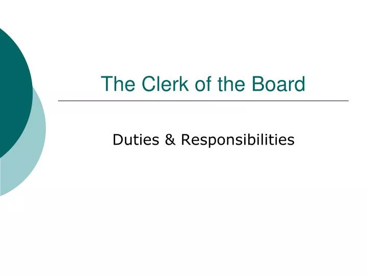 the clerk of the board