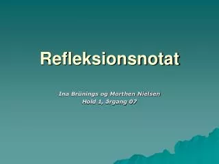refleksionsnotat