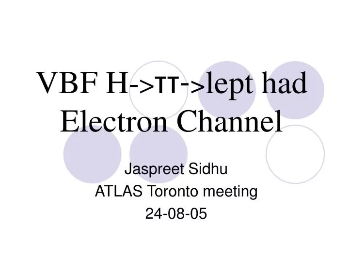 vbf h lept had electron channel