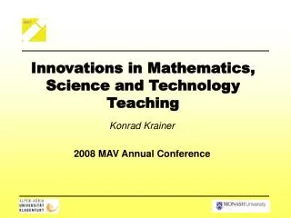 Innovations in Mathematics, Science and Technology Teaching