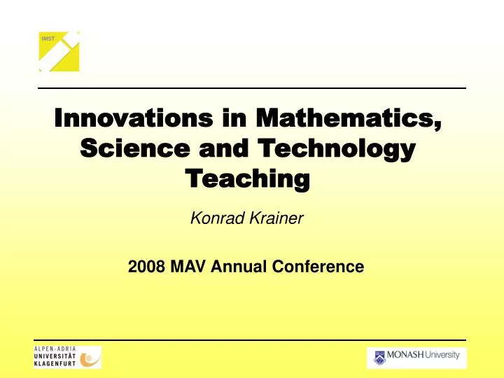 innovations in mathematics science and technology teaching
