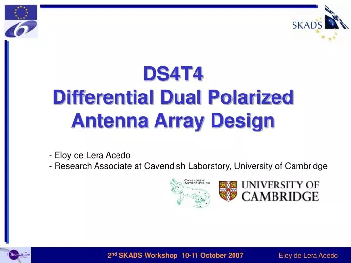 ds4t4 differential dual polarized antenna array design