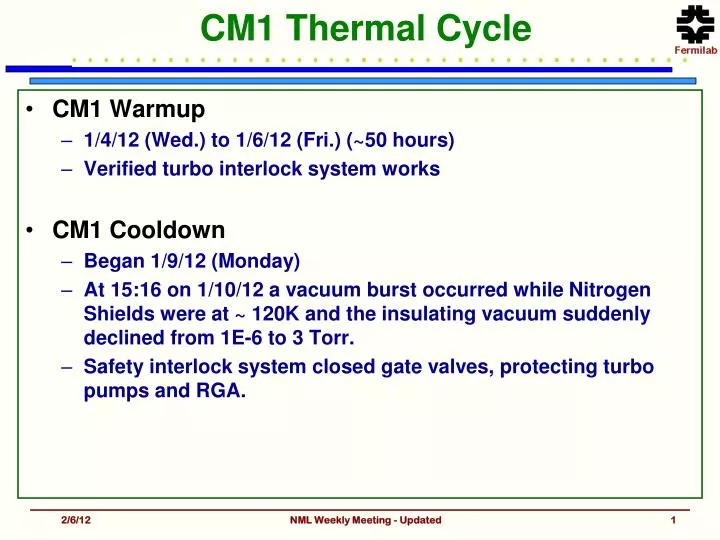 cm1 thermal cycle