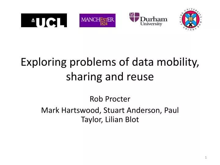 exploring problems of data mobility sharing and reuse