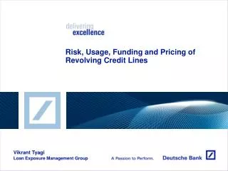 Risk, Usage, Funding and Pricing of Revolving Credit Lines