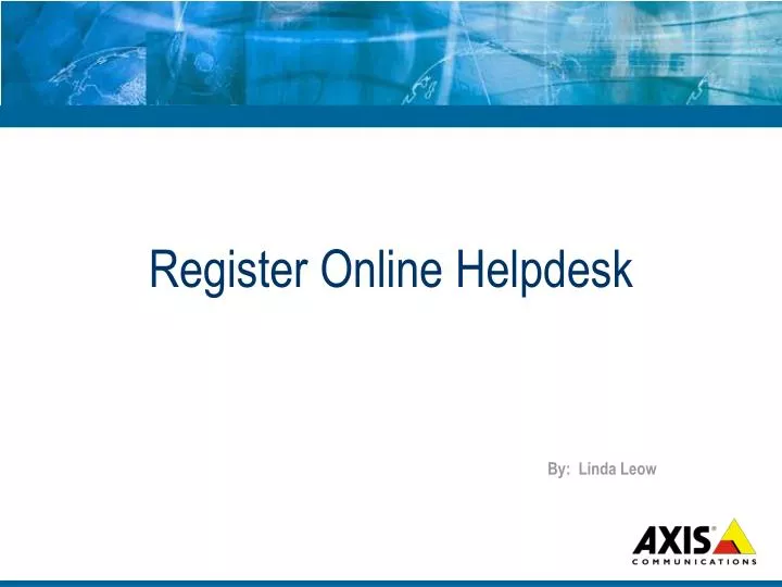 register online helpdesk