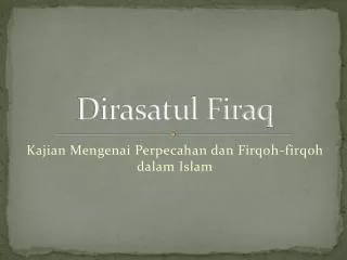 dirasatul firaq