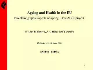 Ageing and Health in the EU
