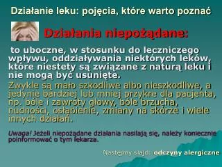 dzia anie leku poj cia kt re warto pozna