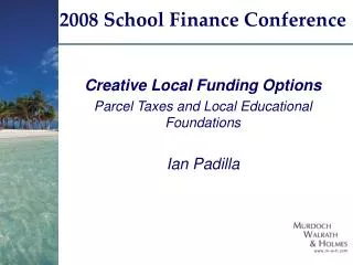 2008 School Finance Conference