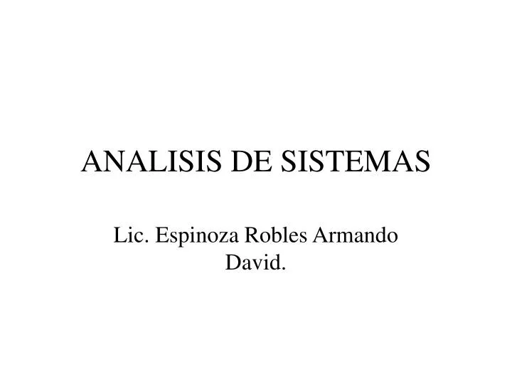 analisis de sistemas