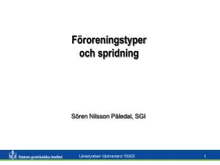 f roreningstyper och spridning