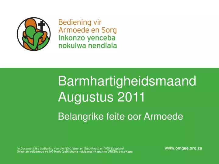 barmhartigheidsmaand augustus 2011